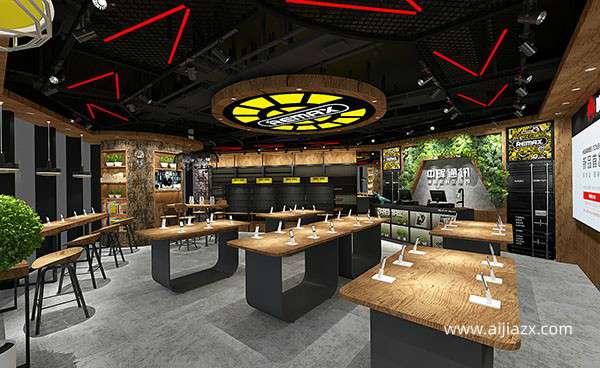 鄭州蘋果手機店裝修吊頂和展示設(shè)計