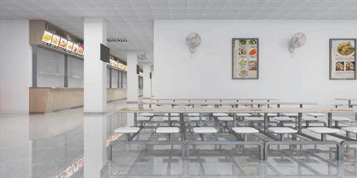 400m2鄭州學校食堂設計效果圖