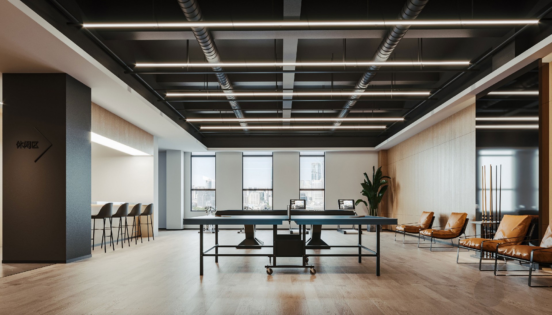 1300平米集團(tuán)公司辦公室裝修設(shè)計效果圖