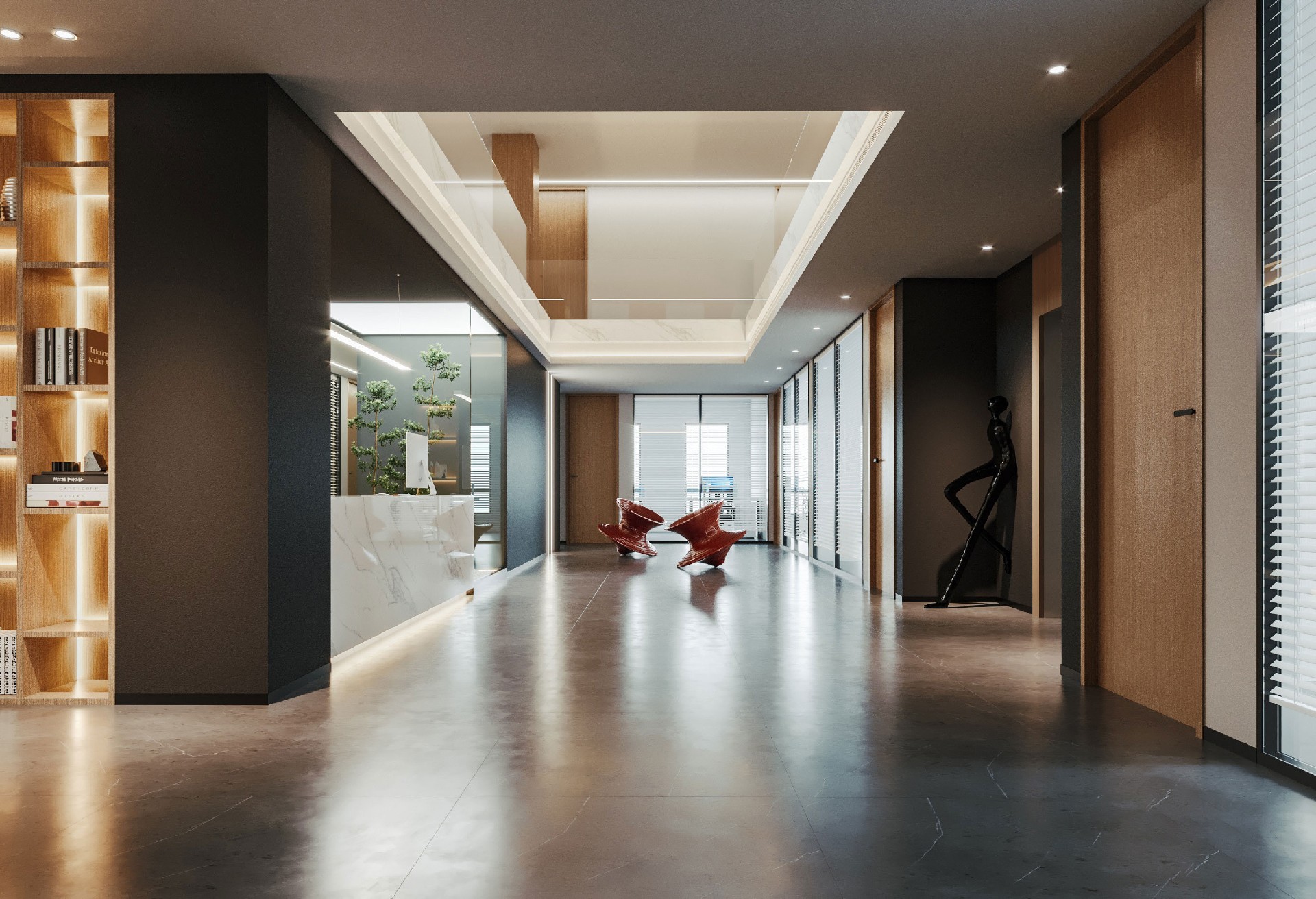 1300平米集團(tuán)公司辦公室裝修設(shè)計效果圖