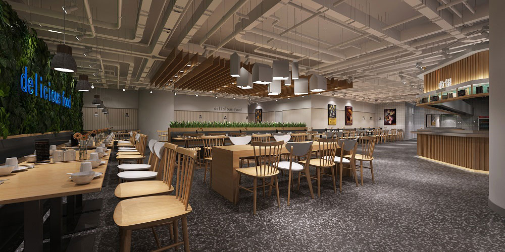 鄭州員工食堂設(shè)計-公司員工餐廳設(shè)計效果圖