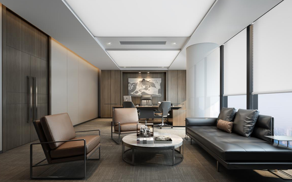 300平米實業公司辦公室設計效果圖