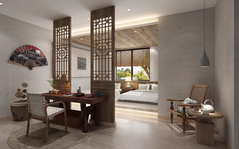 480平米新鄭主題民宿客棧裝修設(shè)計效果圖