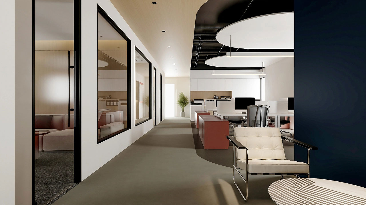 254平米鄭州辦公室設(shè)計施工效果圖