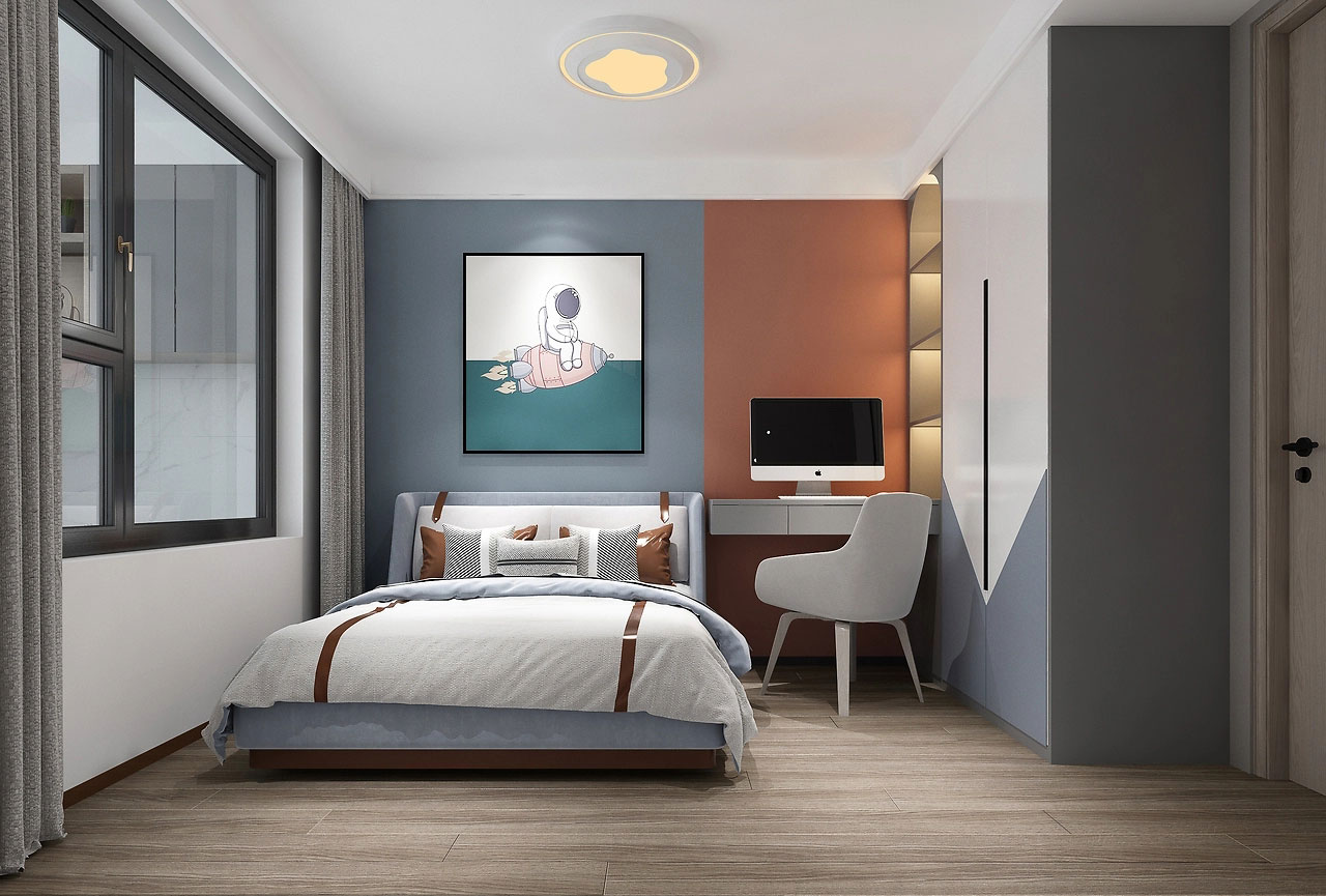 中原宸院123平米現(xiàn)代風格三居室裝修效果圖