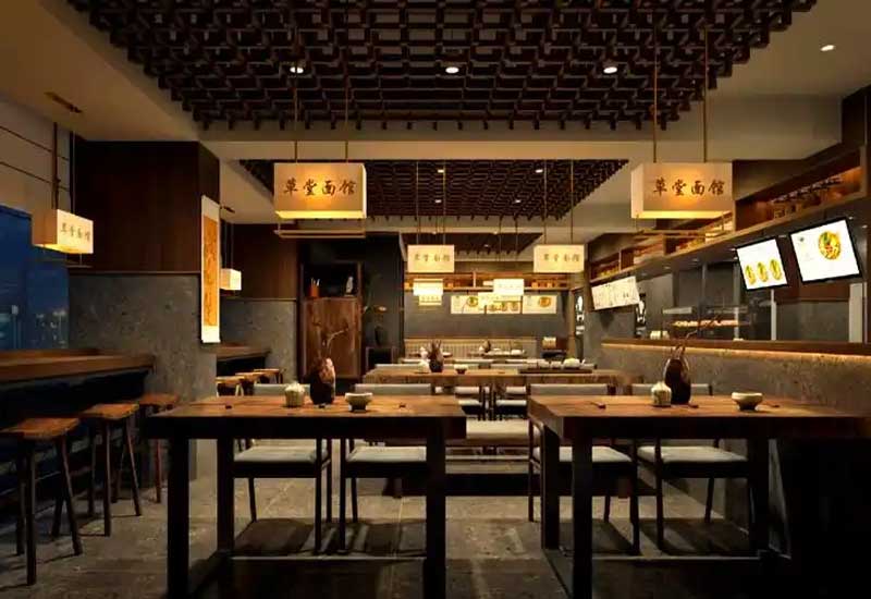 鄭州面館裝修設計的餐桌高度:符合人體工學的吃面姿勢