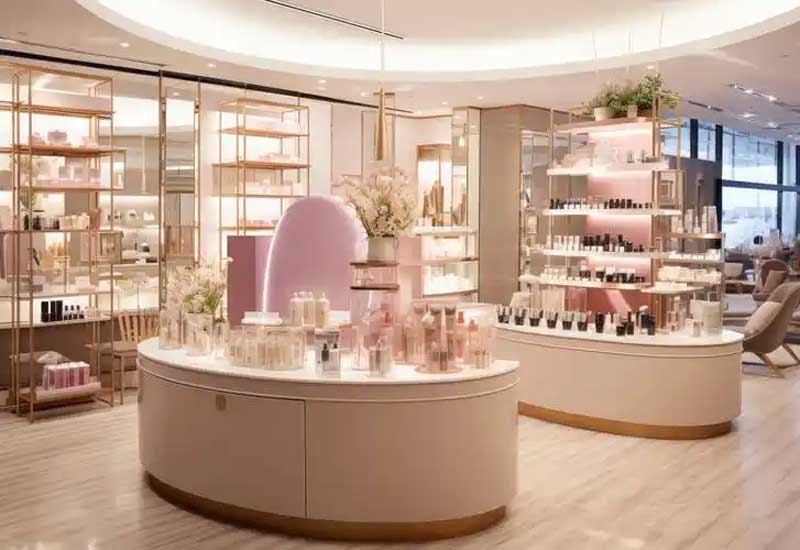 鄭州美妝店裝修設計案例:輕奢風格如何打造