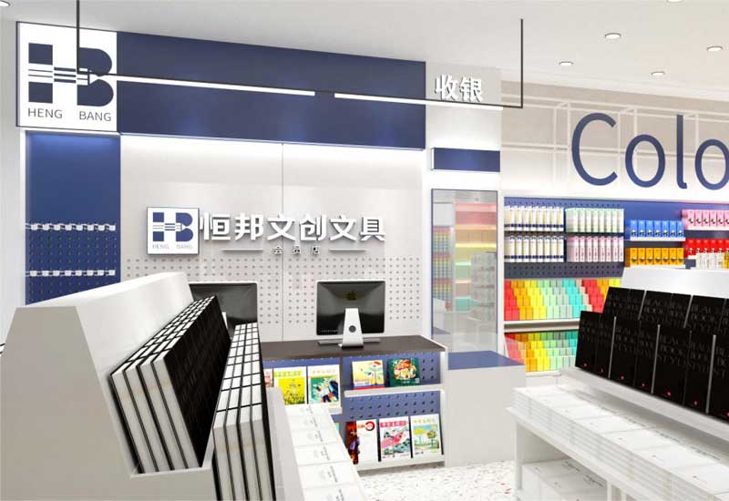 鄭州文具店裝修:文具陳列架燈光設計費用與學生休息區(qū)