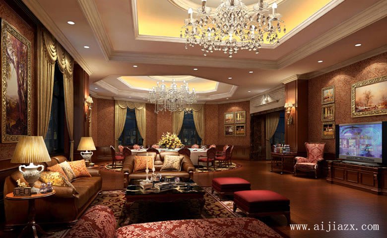 大氣舒適的暖色調酒店裝修效果圖